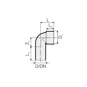 HT Siphonwinkel Siphonbogen 90° Ø 50 mm, inkl. Siphon-Gummi Ø 24-32 mm