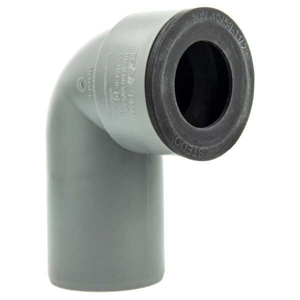HT Siphonwinkel Siphonbogen 90° Ø 50 mm, inkl. Siphon-Gummi Ø 36-40 mm