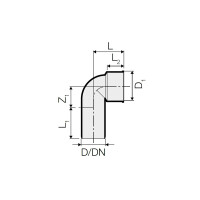 HT Siphonwinkel Siphonbogen 90° Ø 50 mm, inkl. Siphon-Gummi Ø 36-40 mm