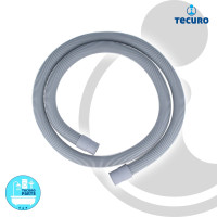 tecuro Spiral Ablaufschlauch 1,00 m x Ø 19/21 mm für Waschmaschine, Spülmaschine