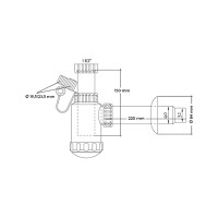 tecuro Flaschensiphon mit Geräteanschluss für Spülbecken Ausgussbecken, 1 1/2 Zoll - Kunststoff weiß