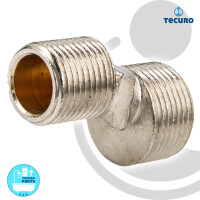 tecuro S-Anschluss für Wandarmaturen 3/4 x 1/2 Zoll, Messing vernickelt