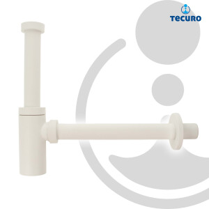 tecuro DESIGN Flaschen-Geruchsverschluss 1 1/4 Zoll x Ø 32 mm, Kunststoff ABS weiß matt
