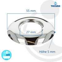 tecuro Gewinderosette 3/4 Zoll x Ø 55 mm x Höhe 5 mm, Messing verchromt