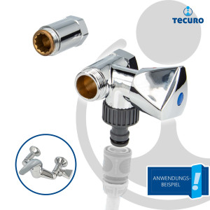 tecuro Batterie- Geräteventil Anschlussventil für Wandarmaturen Abgang Kaltwasser