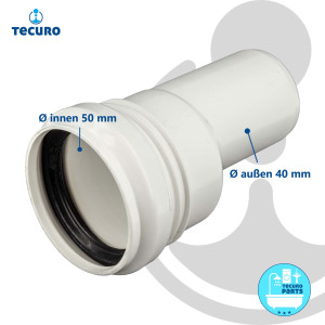 tecuro Reduzierrohr Ø 50 mm auf Ø 40 mm KS-weiß
