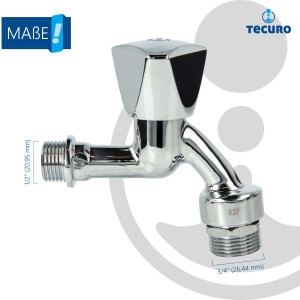 tecuro Auslaufventil 1/2 Zoll, Haubengriff,...
