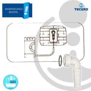tecuro Geräteanschlusstülle 90° extra lang, für Spülensiphon