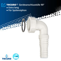 tecuro Geräteanschlusstülle 1 Zoll 90° extra lang, für Spülensiphon