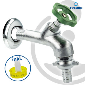 tecuro Auslaufventil 1/2 Zoll, Handrad-Oberteil,...