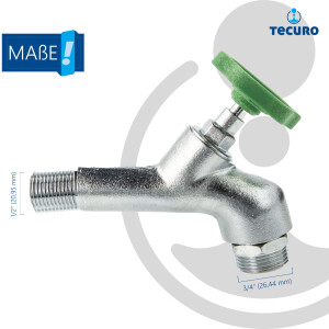 tecuro Auslaufventil 1/2 Zoll, Handrad-Oberteil,...