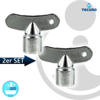 tecuro 2-er Set Steckschlüssel für Auslaufventile mit Steckschlüsseloberteil 6 x 6 mm, verchromt
