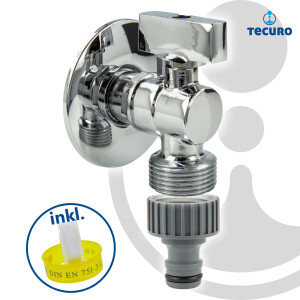 tecuro Mini-Winkelkugelhahn 1/2 Zoll x 3/4 Zoll inkl....