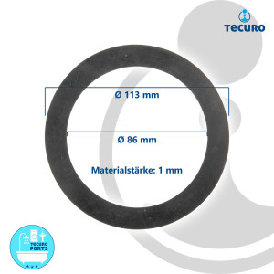 tecuro Gummi-Flachdichtung zu Siebkorb 3 1/2 Zoll - Ø 113 mm