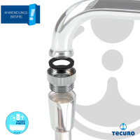 tecuro Aufnahme Adapter Übergangsstück für Ausläufe und Armaturen mit M 22/M24/M28