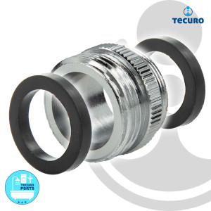 tecuro Aufnahme Adapter Übergangsstück M24 x 1 AG x 3/4 Zoll AG, Messing hochglanzverchromt