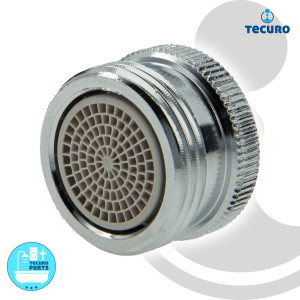 tecuro Aufnahme Adapter Übergangsstück M22 x 1 IG mit Strahlregler x 3/4 Zoll AG, MS hochglanzverchromt