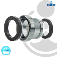 tecuro Aufnahme Adapter Übergangsstück M22 x 1 AG x M18 x 1 AG, Messing hochglanzverchromt