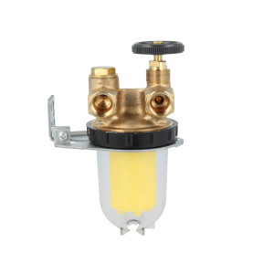 B-WARE Oventrop Heizölfilter, Zweistrang Oilpur Siku 3/8 Zoll IG x 3/8 Zoll AG, mit Absperrventil