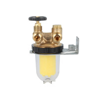 B-WARE Oventrop Heizölfilter, Zweistrang Oilpur Siku 3/8 Zoll IG x 3/8 Zoll AG, mit Absperrventil