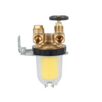 B-WARE Oventrop Heizölfilter, Zweistrang Oilpur Siku 3/8 Zoll IG x 3/8 Zoll AG, mit Absperrventil