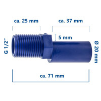 Airfit Urinal Zulauf-Garnitur, Versprung 5 mm, für UP 1/2 Zoll mit Dichtung