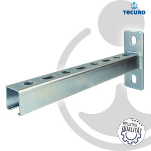 tecuro Schienenkonsole Typ 28/30 x 200 mm x 2,00 mm. Stahl verzinkt C/U-Profil