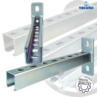 tecuro Schienenkonsole Typ 28/30 x 300 mm x 2,00 mm, Stahl galvanisch verzinkt C/U-Profil