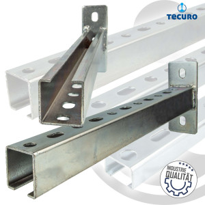 tecuro Schienenkonsole Typ 38/40 x 400 mm x 2,00 mm. Stahl verzinkt C/U-Profil