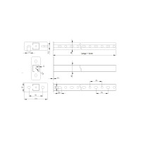 tecuro Schienenkonsole Typ 38/40 x 600 mm x 2,00 mm, Stahl galvanisch verzinkt C/U-Profil