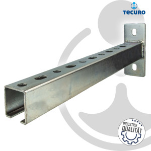 tecuro Schienenkonsole Typ 38/40 x 1000 mm x 2,00 mm. Stahl verzinkt C/U-Profil