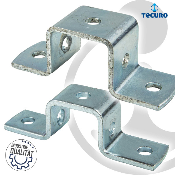 tecuro Schienenbügel für Montageschiene, Lochschiene, Profilschiene, Stahl verzinkt