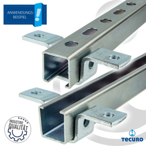 tecuro Schienenbügel für Montageschiene, Lochschiene, Profilschiene, Stahl verzinkt