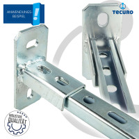 tecuro Sattelflansch längs/quer für Montageschiene, Lochschiene, Profilschiene, Stahl verzinkt