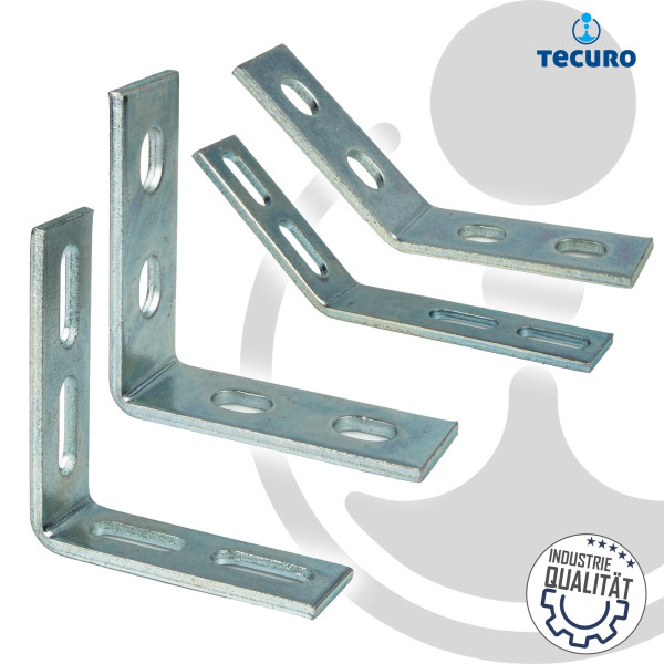 tecuro Montagewinkel für Montageschiene, Lochschiene, Profilschiene, Stahl verzinkt