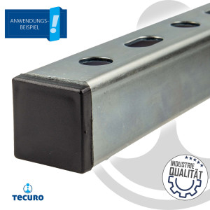 tecuro Endkappe Schutzkappe für Montageschiene, Lochschiene, Profilschiene, KS-schwarz