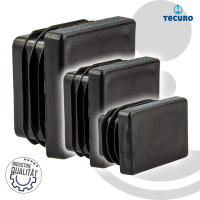 tecuro Endkappe Schutzkappe für Montageschiene, Lochschiene, Profilschiene, KS-schwarz