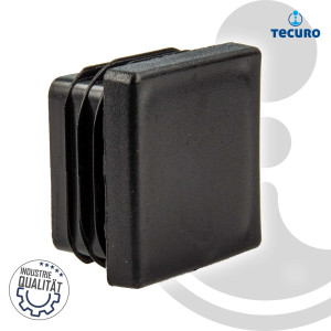 tecuro Endkappe Schutzkappe für Montageschiene für Typ 38/40, Kunststoff-schwarz