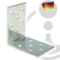 MASTERPROOF PROFESSIONAL Lochplattenwinkel-Set 60 mm x 60 mm x 40 mm x 2 mm, 6-teilig, feuerverzinkt