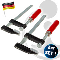 EUROTOOLS Schraubzwingen-Satz, 2-teilig, 50 mm x 150 mm, Doppelpack, Temperguss