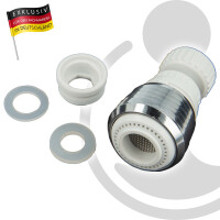 EUROTOOLS  Schwenkbarer Kugel - Strahlregler mit 2 Strahlfunktion für Armatur Auslauf M22 M24