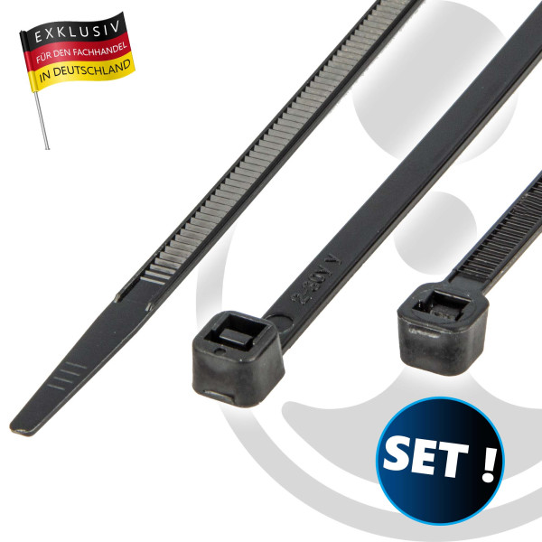 MASTERPROOF PROFESSIONAL Kabelbinder-Set 60-teilig, Nylon, schwarz  