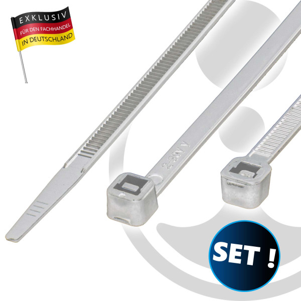 MASTERPROOF PROFESSIONAL Kabelbinder-Set 75-teilig, Nylon, weiß, Länge 100/120/200 mm, je 25 Stück