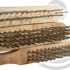 EUROTOOLS Drahtbürstensatz 3-teilig, 2, 3 und 4-reihig, Stahldraht mit Holzgriff