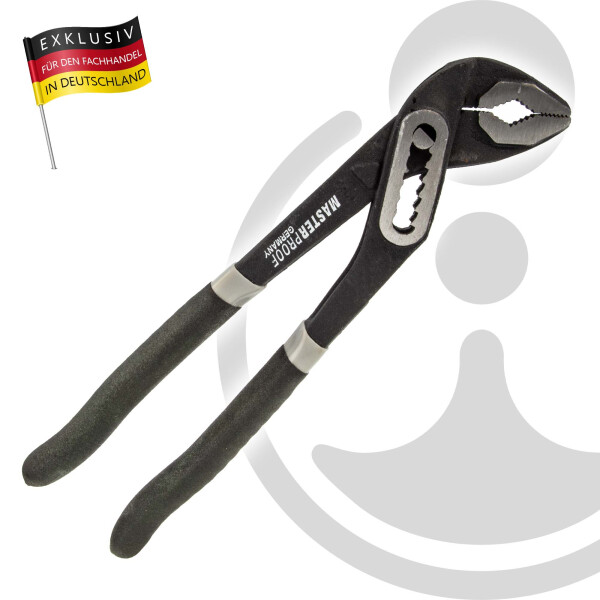MASTERPROOF PROFESSIONAL Wasserpumpenzange 240 mm, Spannbereich 35 mm, Rohrzange Chrom Vanadium