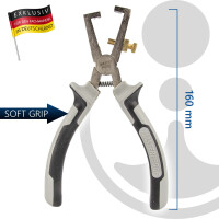 MASTERPROOF PROFESSIONAL Abisolierzange 160 mm, 2-K Griff, mit Öffnungsfeder