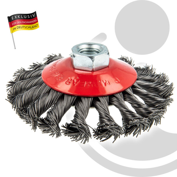 MASTERPROOF PROFESSIONAL Scheibenbürste Ø 100 mm für Winkelschleifer mit M14 - max. 12.500 U/min