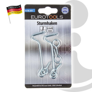EUROTOOLS Sturmhaken, Hakenschloss Kabinenhaken 2...