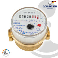 JS Einstrahlzähler ETK (Kaltwasser) bis 30 Grad - Länge 80 mm, 3/4 Zoll AG - Q3=2,5 / R40