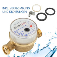 JS Einstrahlzähler ETK (Kaltwasser) bis 30 Grad - Länge 110 mm, 3/4 Zoll AG - Q3=2,5 / R40
